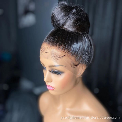 Raw Brazilian 100% Virgin Human Hair Hd Full Lace Front Wig Cheap Cuticle Aligned Human Hair Transparent Lace Frontal Wig Vendor